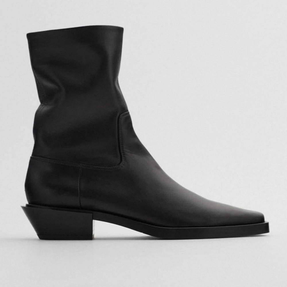 Zara Black Combat & Moto Boots